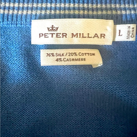 Peter Millar silk cashmere blend size large men’s royalblue excellent condition - Picture 5 of 8